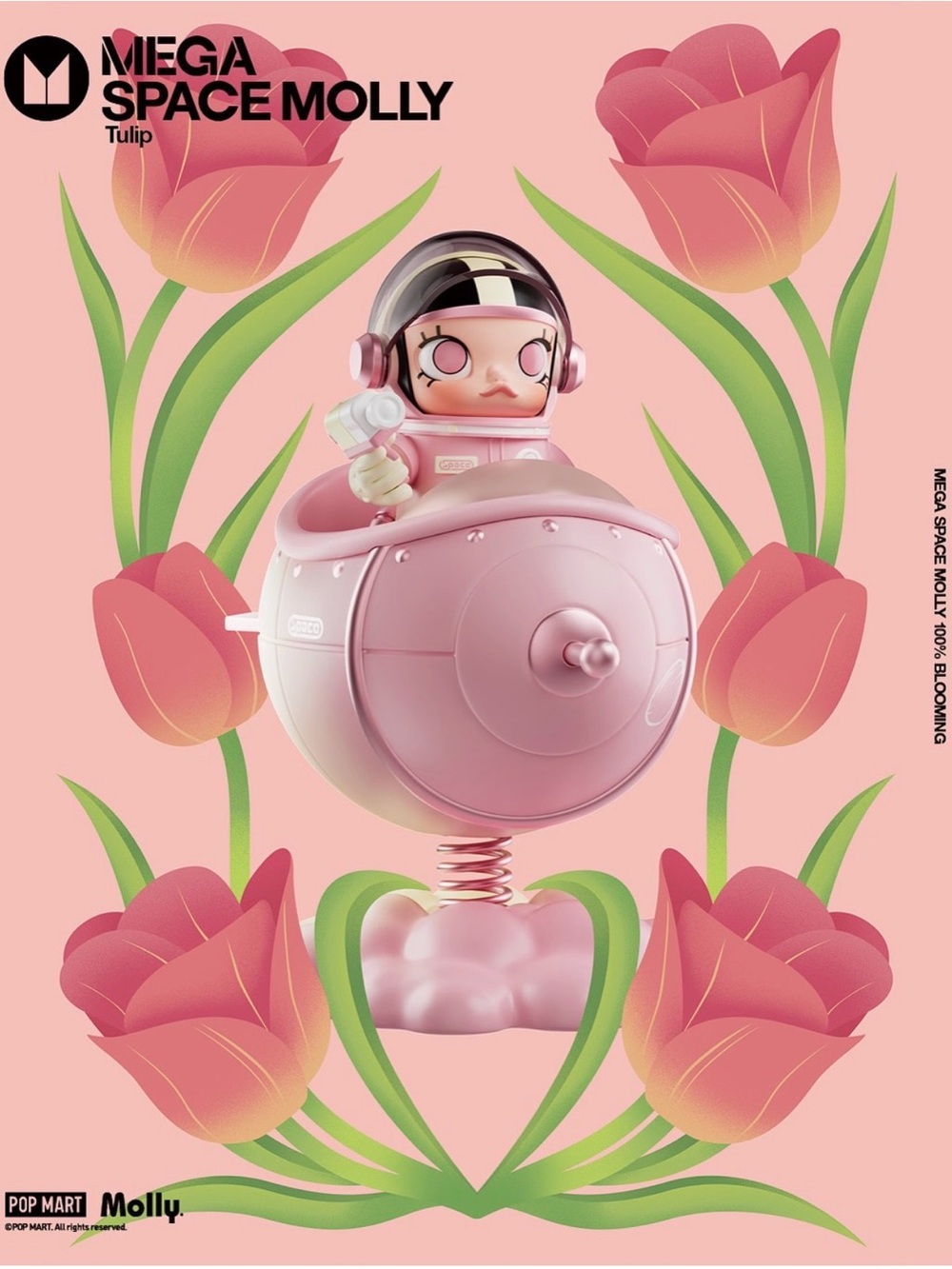 AUTHENTIC Pop Mart Mega Space Molly 100% Blooming Series - Tulip (Netherlands)